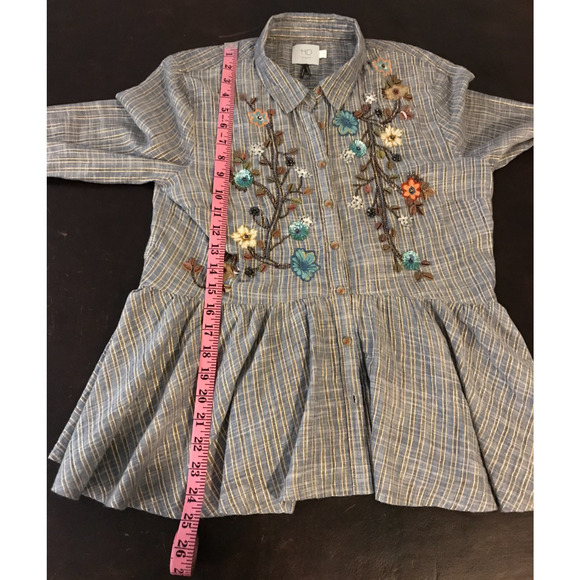 Anthropologie HD in Paris Ella Embroidered Sequin Peplum Top - Size Small - Picture 10 of 14